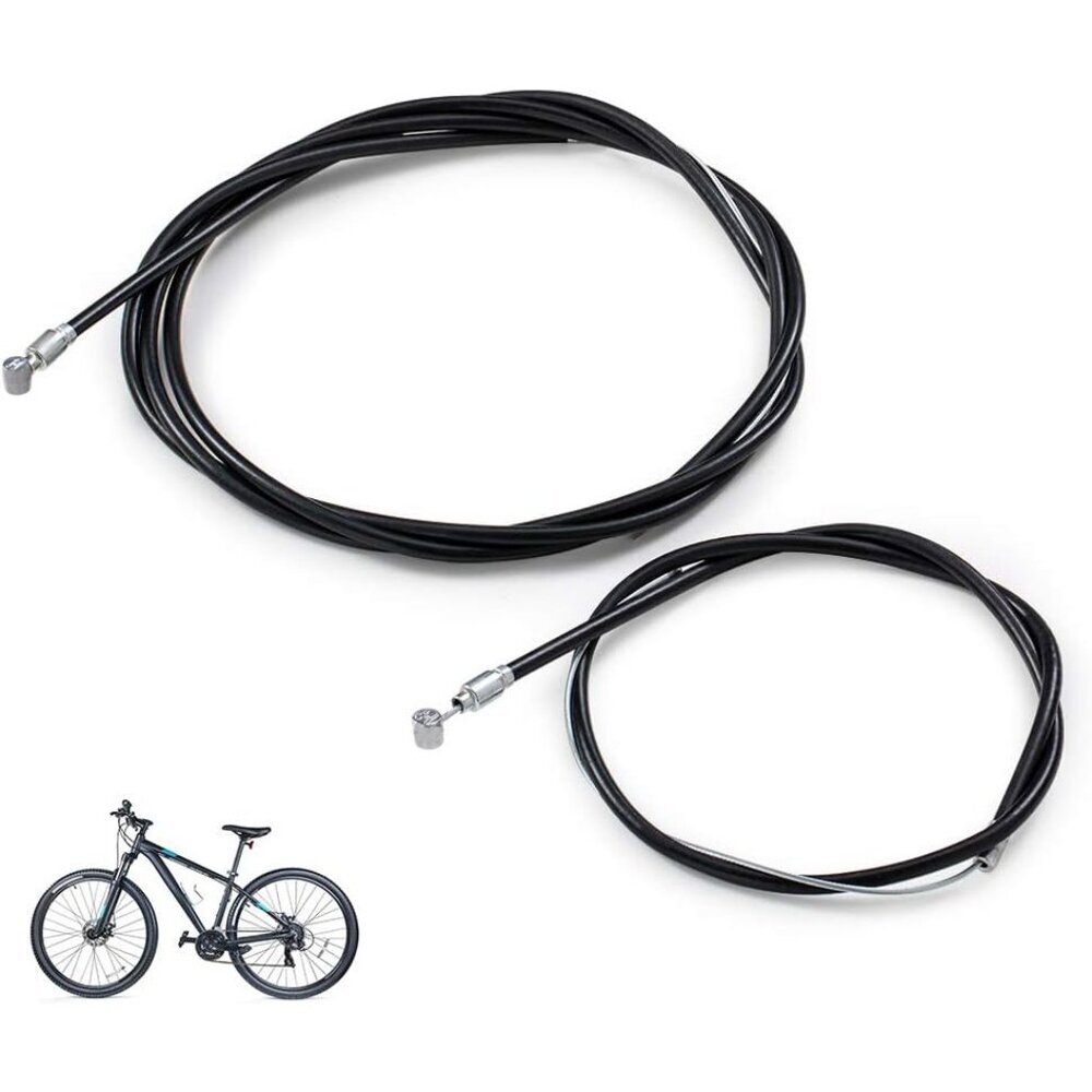 Premium Black Bike Brake Cable Kit - Front & Rear Cables for All Bicycle Types
